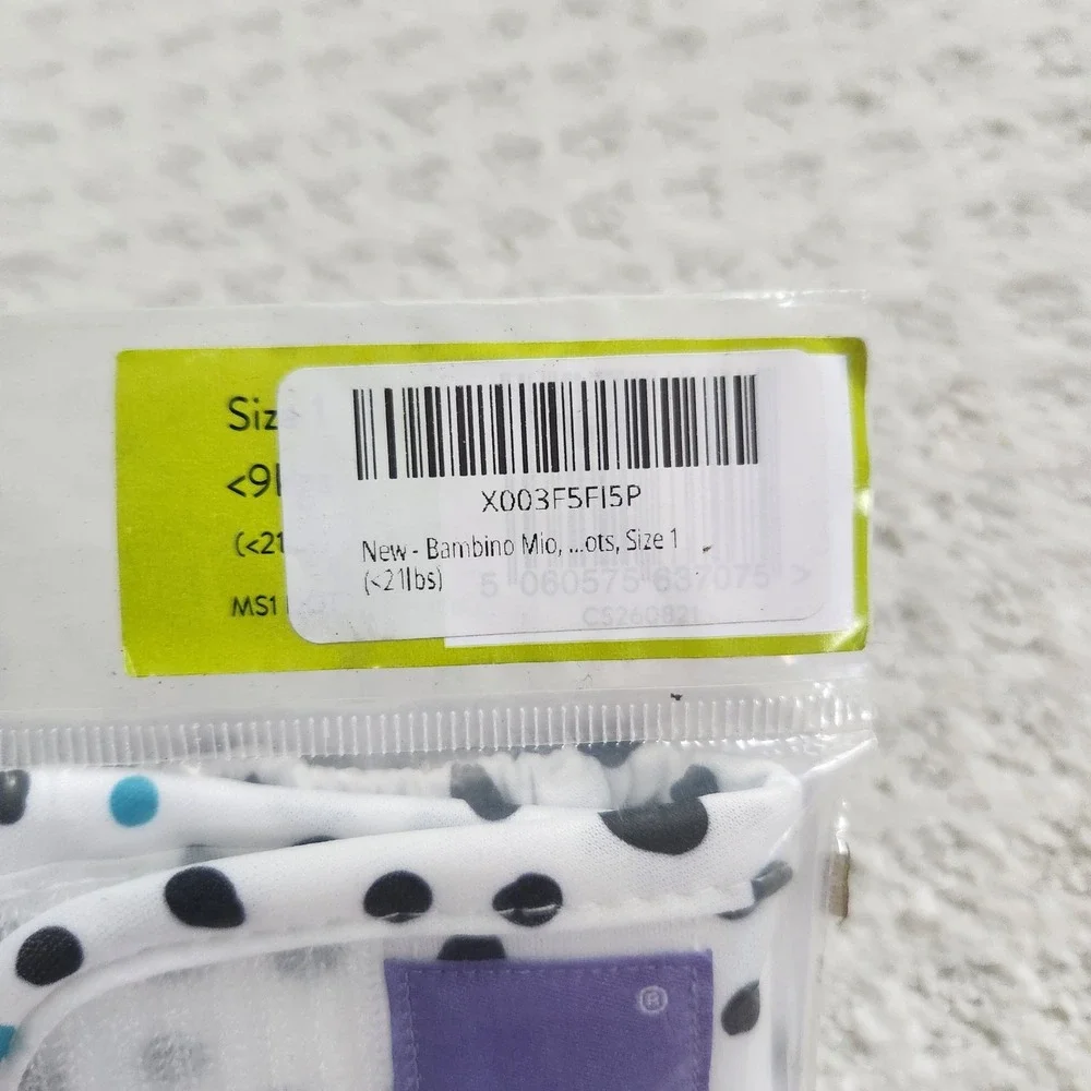 Bambino Mio Mioduo Reusable Diaper Cover Size 1 Polka Dot NEW
